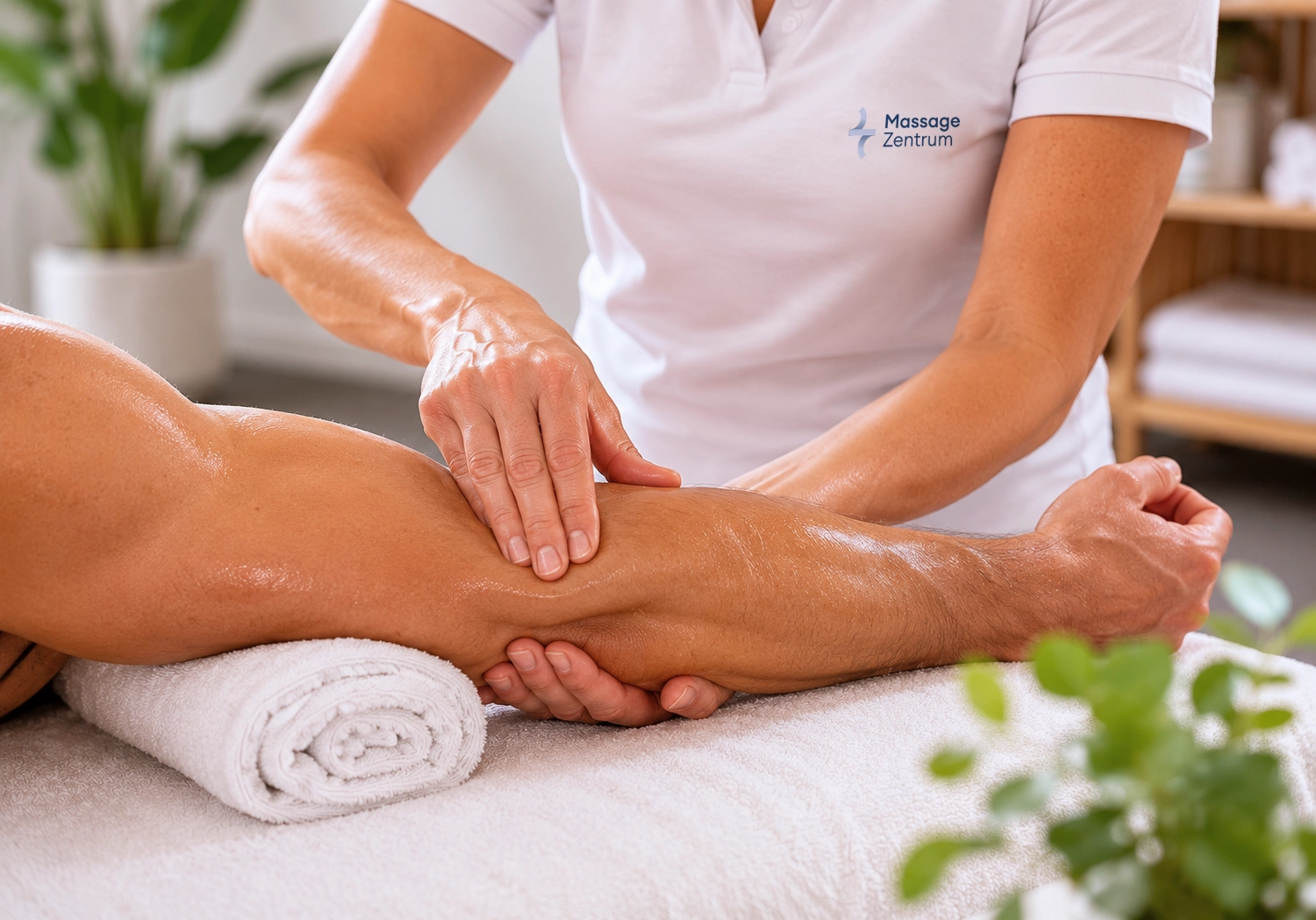 Sportmassage der Beinmuskulatur nach dem Training – Praxis in Sursee